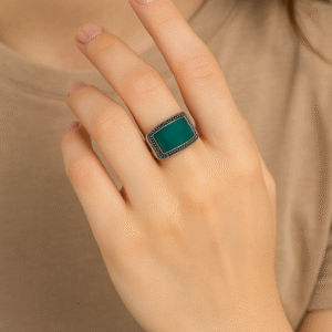 Bold Malachite Ring in Sterling Silver