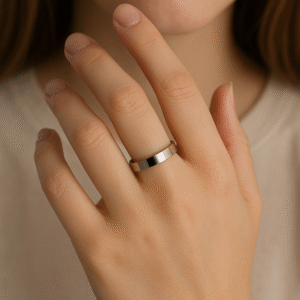 Minimalist Polished Silver Band Ring in Sterling Silver
