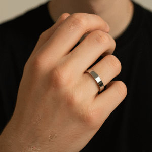Minimalist Polished Silver Band Ring in Sterling Silver