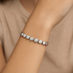 Bezel-Set Tennis Bracelet | Sterling Silver