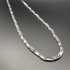 20 inch Sterling Silver Rectangular Link Chain – Sleek Streetwear Style