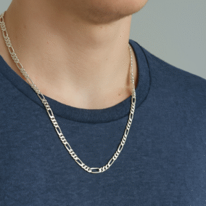 Sterling Silver Figaro Chain Necklace- Durable Italian Link, Modern Minimalist Jewelry